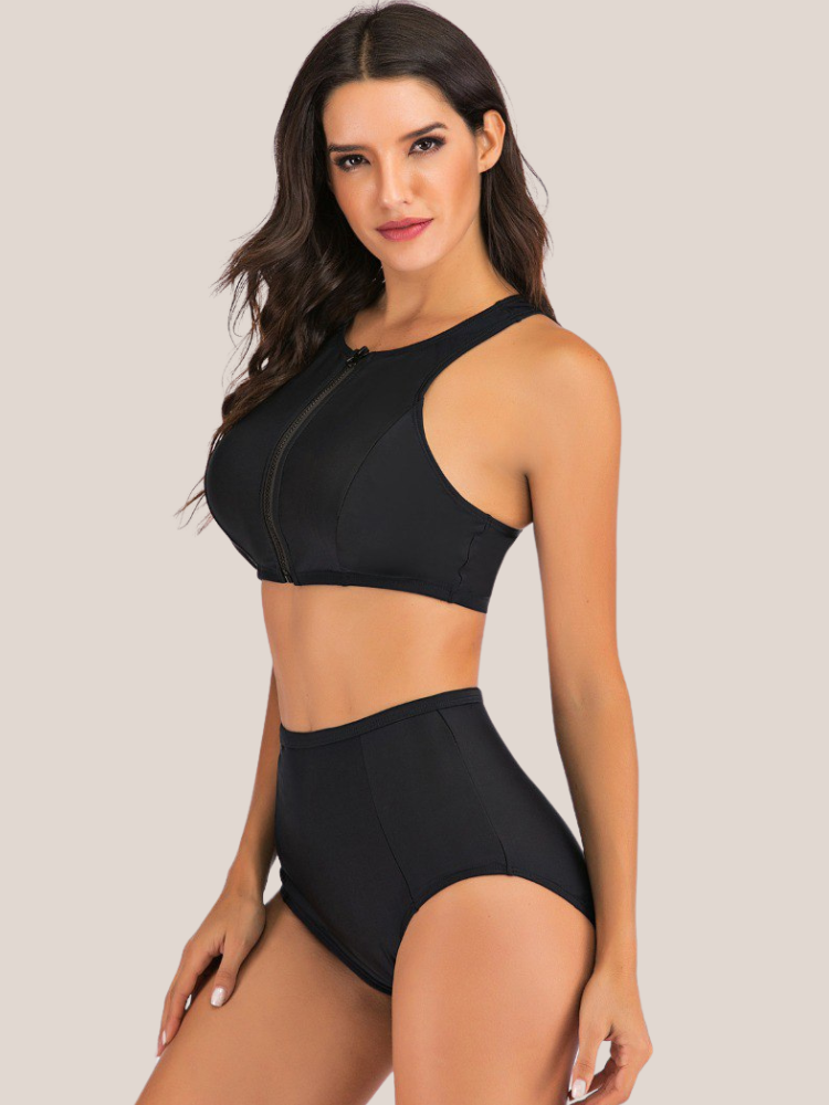 Tweedelig shapewear-badpak met hoge taille