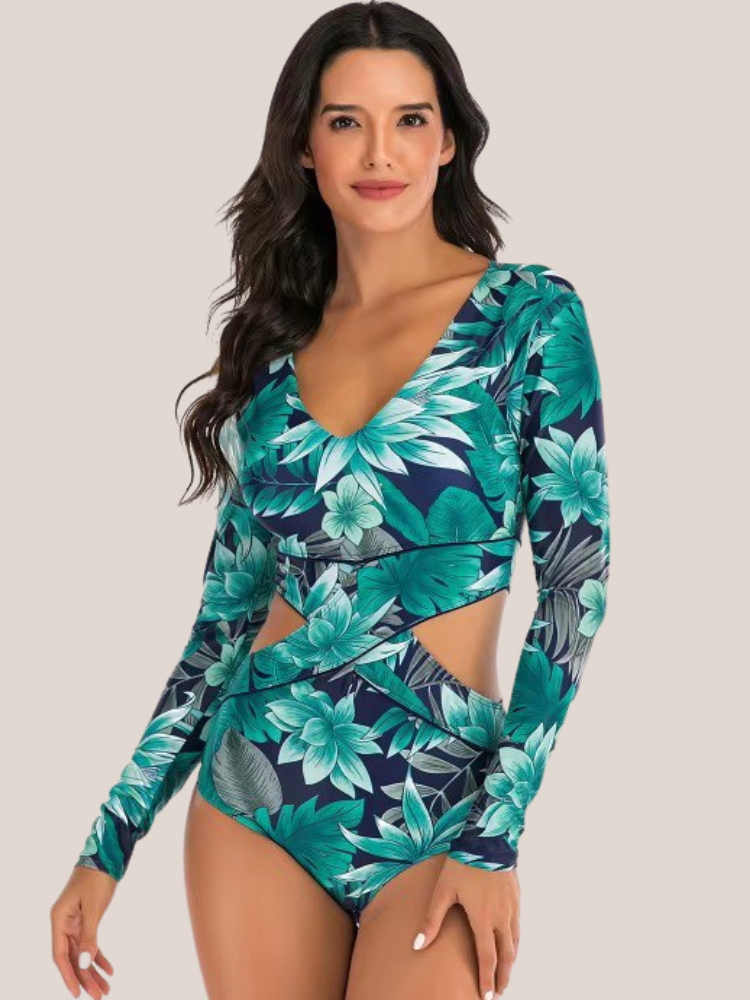 Vormgevend badpak uit één stuk voor dames met bloemenprint