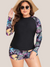 Badpak met hoge taille en lange mouwen
