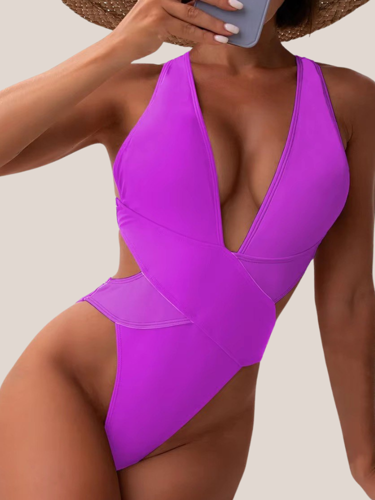 Paarse monokini