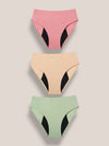 Set van 3 kleurrijke menstruatieslipjes
