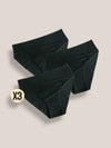 Set van 3 zwarte menstruatieslipjes