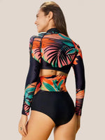 Maillot de bain crop top manche longues