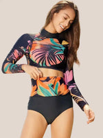 Maillot de bain crop top manche longues